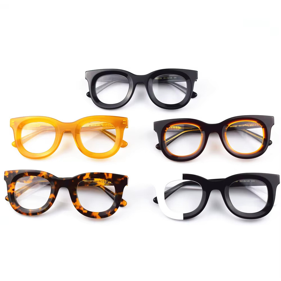 BETSION Lesebrille, quadratisch, Acetat, Vollrand, schwarz-weiß, Unisex - Bild 3