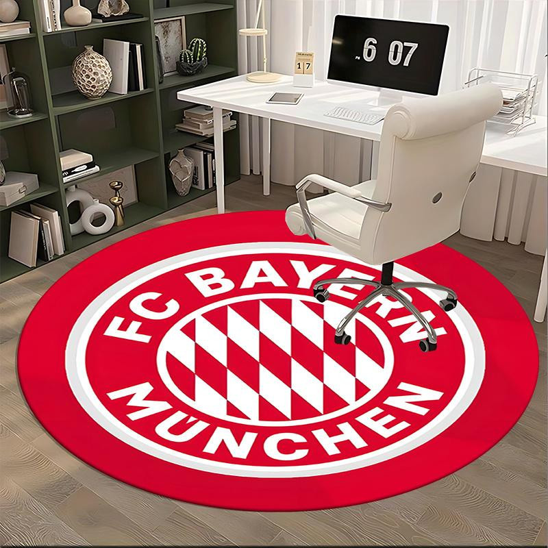 Runder Teppich FC Bayern München Fußball Trikot Design von Yun Heng Three, Farbe Rot, Durchmesser: 80 cm, Maschinenwaschbar und Rutschfest - Bild 3