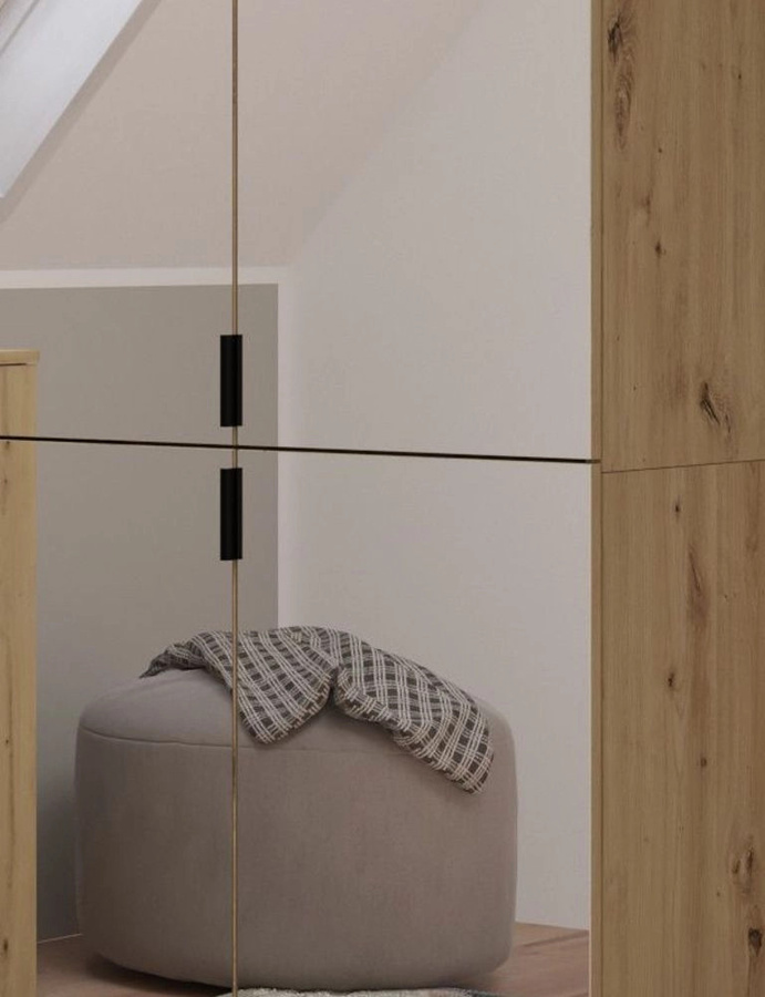 Inn.Furn Garderobenschrank Line-Up mit Spiegeltüren in Eiche, B/T/H: 61 x 34 x 193 cm - Bild 2