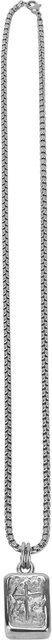 Neoglint Halskette Titanstahl, Retro Rechteckiges Gekreuztes Muster, Unisex, gray - Bild 1