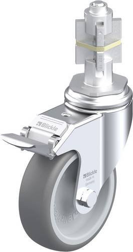 Blickle Lenkrolle LKRA-TPA 101G-11-FI-E17 mit Feststeller, Farbe: Silber/Grau, Rad-Durchmesser: 100 mm, Tragfähigkeit: 110 kg - Bild 1