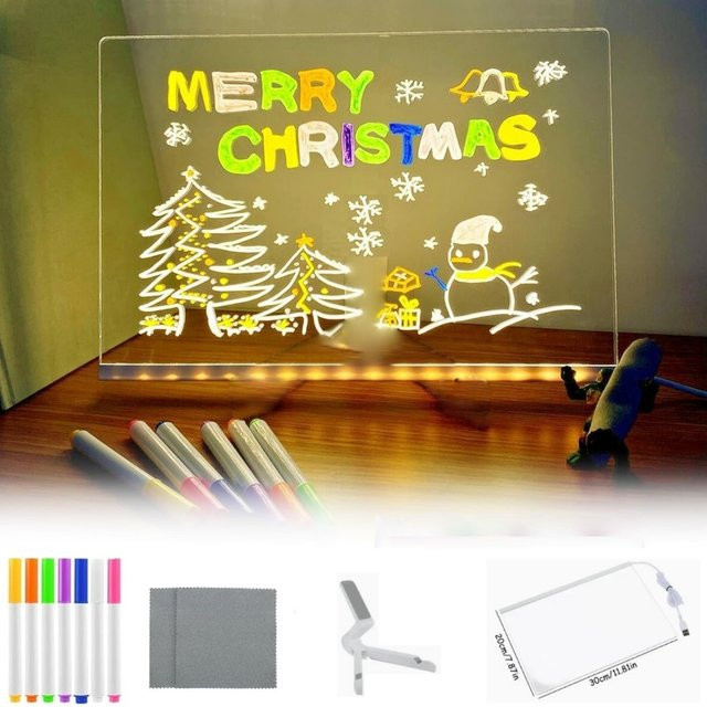 LED-Nachrichtentafel aus transparentem Acryl mit RGB-Farbwechsel, moderne USB-Werbetafel und Nachtlicht in Multicolour - Bild 1