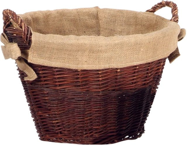 Firefix Kaminholzkorb aus Weide mit Jute in Braun, Durchmesser: 45 cm - Bild 1