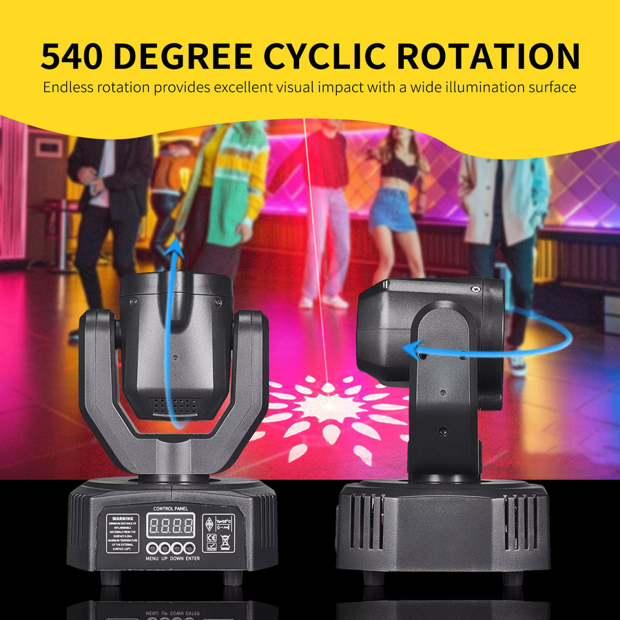 Ybeiyuan Super Mini 3-in-1 Bühnenlicht mit Fernbedienung, 20 W LED-Disco-Laser-Effekt für DJ, KTV und Party, Schwarz - Bild 4
