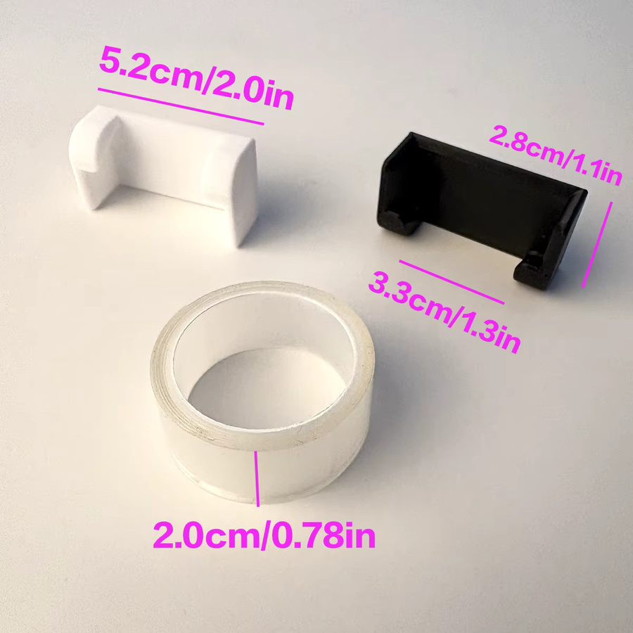 3-teiliges Haken-Set für Elektrorasierer in Schwarz mit 2 bohrfreien Wandhaken und doppelseitigem PVC-Klebeband - Bild 1