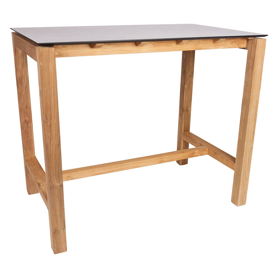 Stern Bartischgestell Theo aus Teakholz in Braun für Tischplatten bis 130 x 80 cm - Bild 1