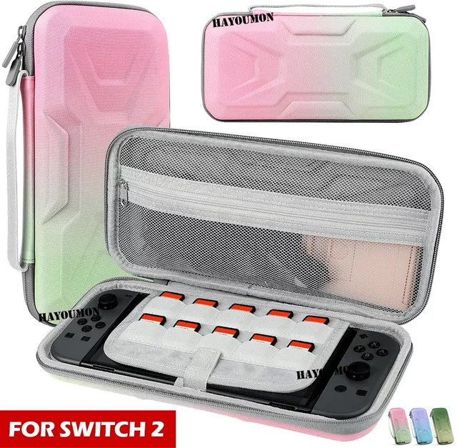 HeroAngel EVA Hartschalen-Schutztasche im Farbverlauf für Nintendo Switch 2 Modell 2025, Multicolour/Blau - Bild 1