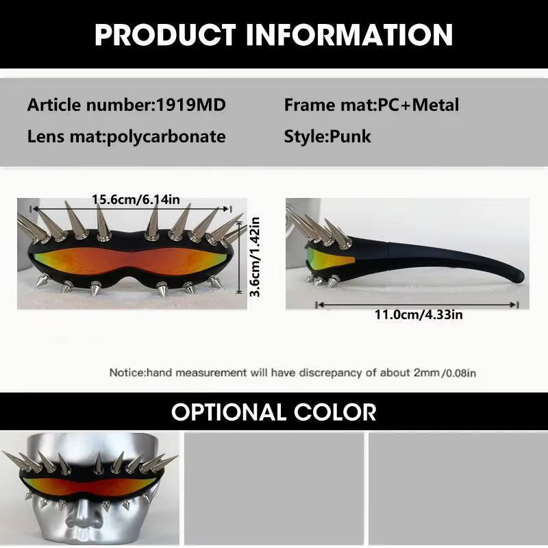 OCYCO Sonnenbrille, Nieten, Vollrand, Kunststoff, Unisex, black - Bild 2