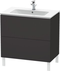 Duravit Waschtischunterschrank L-Cube in Graphit Matt mit 2 Auszügen, stehend, B: 82 cm, T: 48,1 cm, H: 70,4 cm - Bild 1
