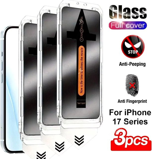 Sichtschutz-Displayschutz aus Hartglas für Apple iPhone 11 bis iPhone 17 Pro Max Anti-Spion-Schutz zur einfachen Installation - Bild 1