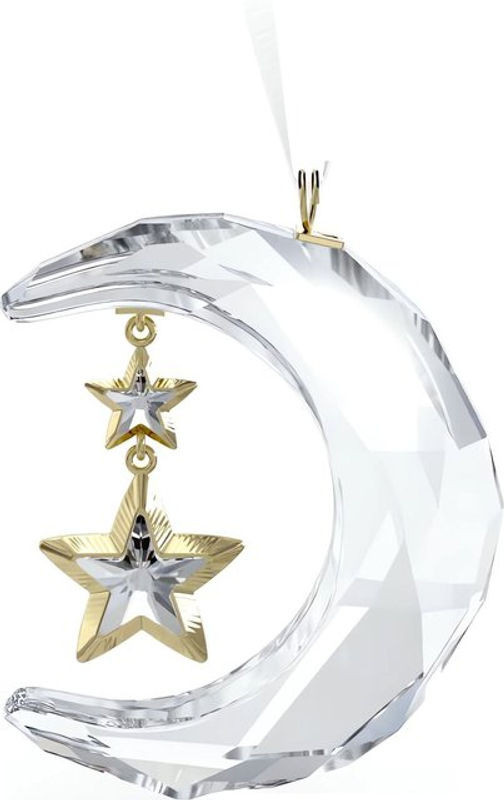 Swarovski Weihnachtsschmuck Mond Ornament in Weiß mit Kristall-Dekoration - Bild 1