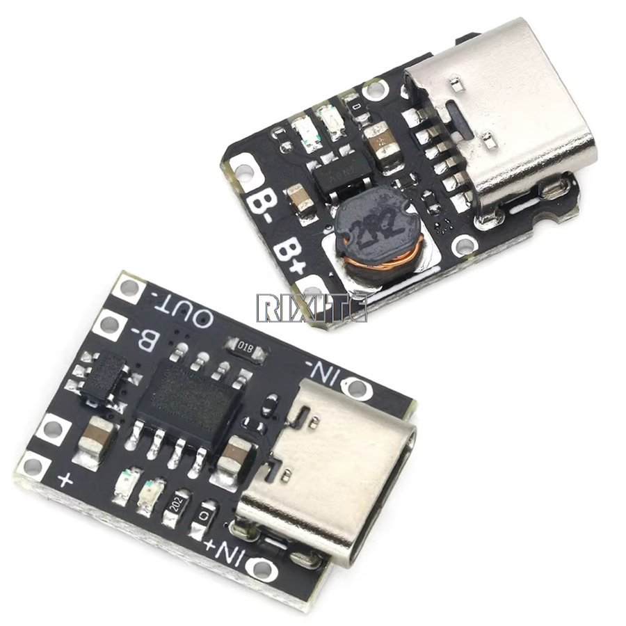 RIXITE 10 Stück Mini 5V USB-C Lade- und Entlademodul für 3,7V/4,2V 18650 Lithium-Batterien mit Schutzfunktion, Schwarz - Bild 3