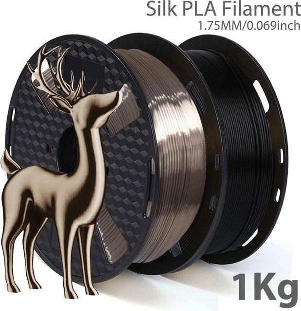 3D Maliang PLA Seide Filament 1,75mm in Gold oder Schwarz für FDM 3D-Druck - Bild 1