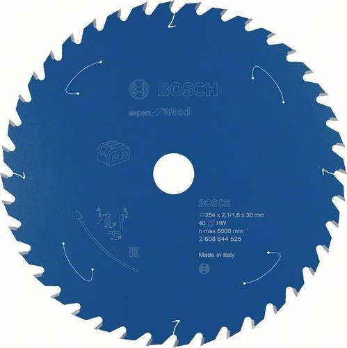 Bosch Expert Wood Kreissägeblatt mit Carbide-Spitzen, Durchmesser: 254 mm, Bohrung: 30 mm, 40 Zähne, Blau - Bild 1