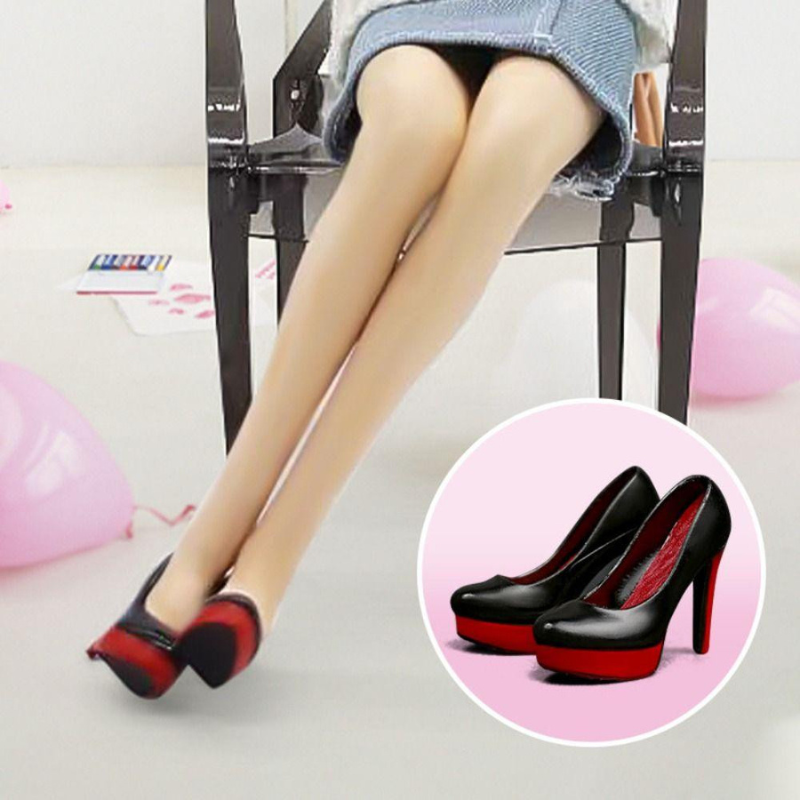 Topmix High Heel Schuhe Simulation, Puppenzubehör, Maßstab 16 16, Schwarz - Bild 2