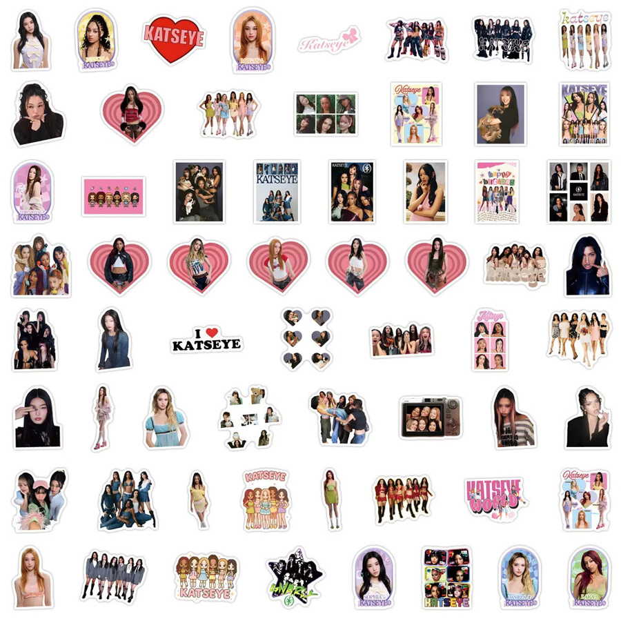 Katseye Kpop Girl Group Graffiti-Aufkleber, 60-teiliges Set, multicolour - Bild 3