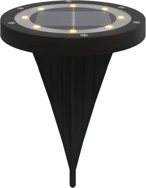 vidaXL Solar-Bodenleuchten mit Erdspieß, 12er Set, Schwarz, Warmweiß, LED, IP65 wasserdicht - Bild 1