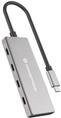 Conceptronic USB-C Dockingstation mit 4x USB-C Anschlüssen 100W PD in Grau/Silber (HUBBIES16G) - Bild 1