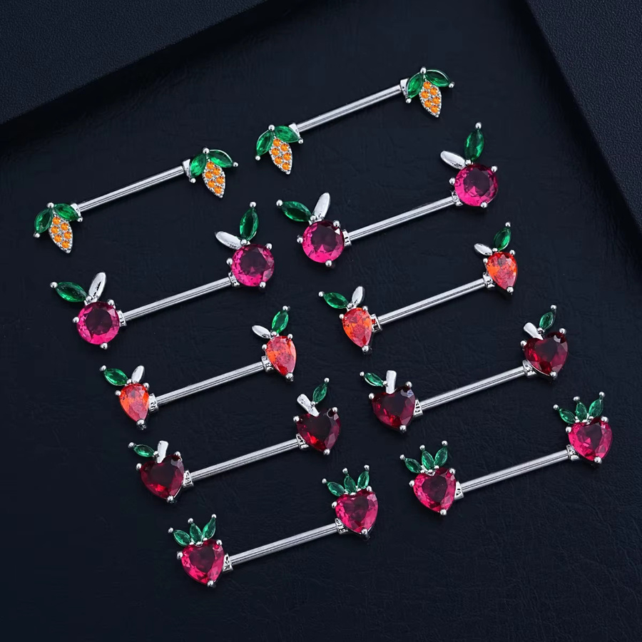 NORDVEST Brustwarzenpiercing-Schild-Barbell, Silber, Damen, 2er-Set - Bild 2