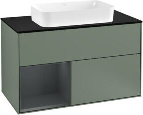 Villeroy & Boch Waschtischunterschrank Finion mit Abdeckplatte, Blau lackiert, B: 100 cm, T: 50,1 cm - Bild 1