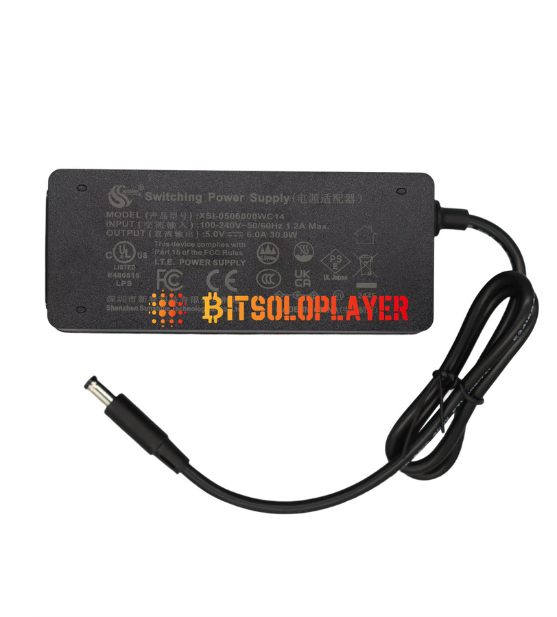 Bitsoloplayer DC-Netzteil für Bitaxe Max, Ultra, Supra, Gamma und Nerdaxe, 5V 6A 30W, Schwarz - Bild 3