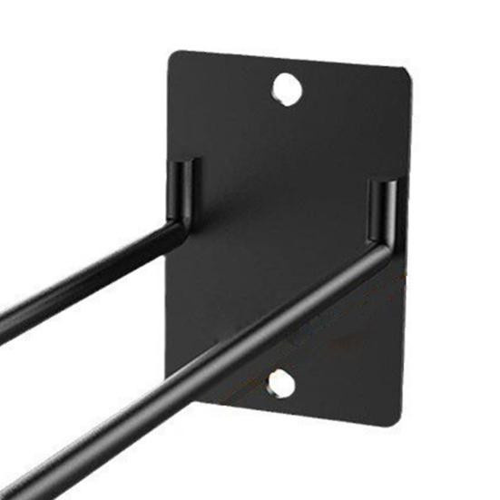 Yousheng Wandmontiertes Lagerregal aus Metall mit Doppelhaken-Design und Rostschutzbeschichtung in Schwarz Matt - Bild 2