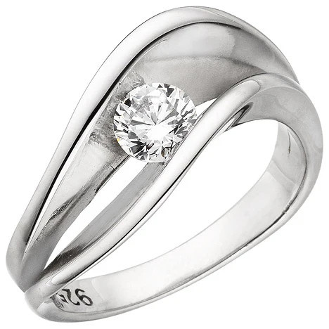 Colfem Ring 925 Silber, Zirkonia, Damen, Ringgröße 50 - Bild 1