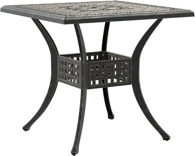vidaXL Gartentisch aus Aluminiumguss in Bronze, B/T/H: 80 x 80 x 75 cm - Bild 1