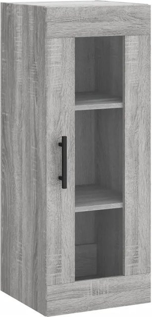 vidaXL Wandschrank Grau Sonoma mit Glastüren, B/T/H: 34,5 x 34 x 90 cm - Bild 1