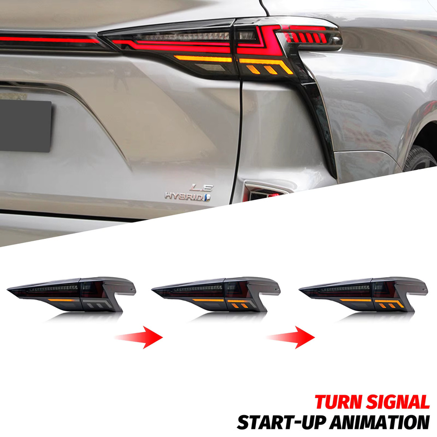 LED-Rückleuchten für Toyota Sienna 2020-2026 mit sequenziellem Blinker und getönter Heckklappenleuchte in Schwarz - Bild 4
