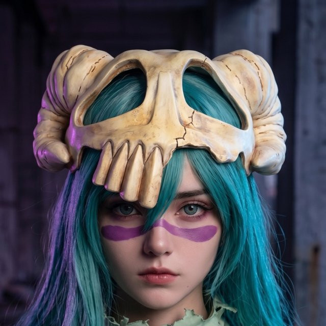 Bandai Bleach Neliel Antilopen-Schädel Gesichtsmaske, Weiß - Bild 1