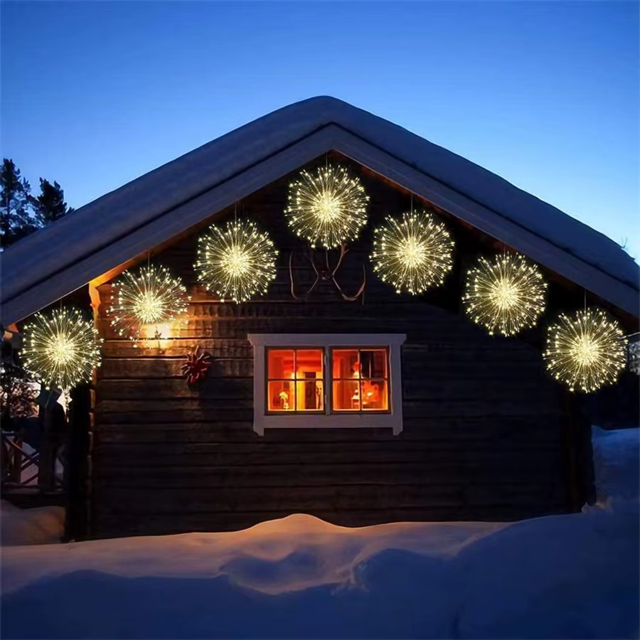PAMNNY Feuerwerk Stern Lichterkette in Warmweiß mit 8 Modi für Garten, Hochzeit und Weihnachtsdekoration - Bild 5
