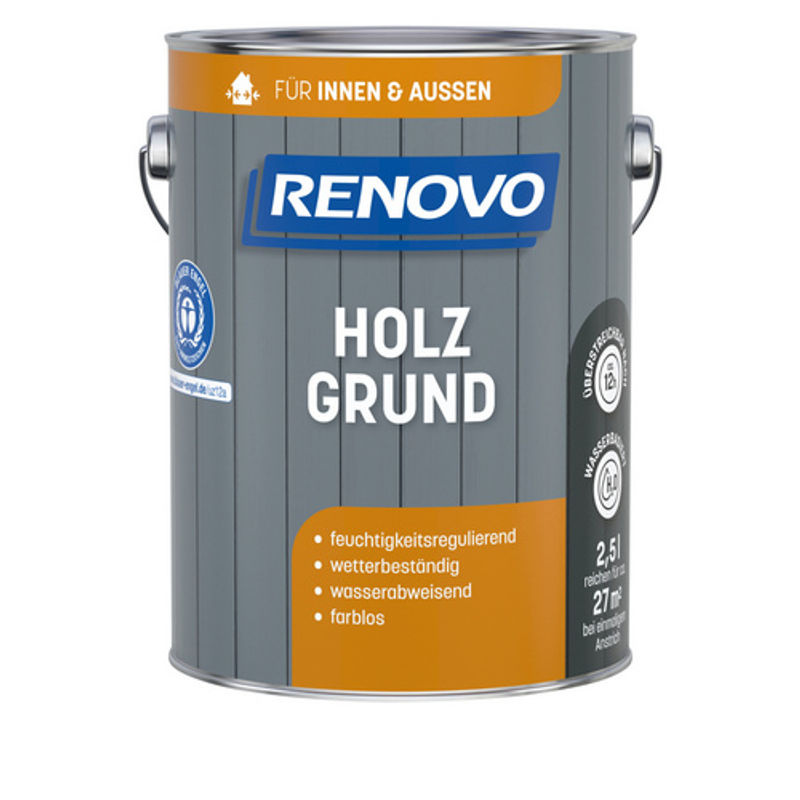 RENOVO Holzgrundierung wasserbasiert transparent wasserabweisend 2,5 l - Bild 2