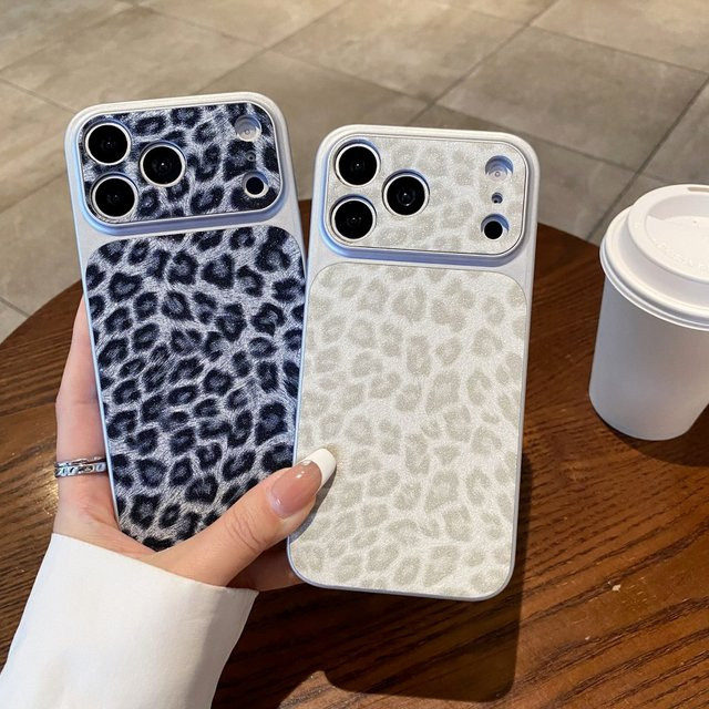 Leopardenmuster Handyhülle mit Linsenschutz für iPhone 17 16 15 14 13 12 11 Pro Max in Multicolour - Bild 1