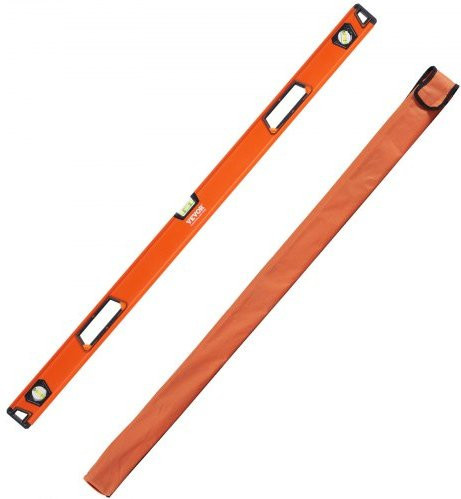 VEVOR Magnetische Wasserwaage Torpedo-Wasserwaage aus Aluminiumlegierung in Orange mit Sichtfenster für 45/90/180 Grad, Länge: 122,2 cm - Bild 1