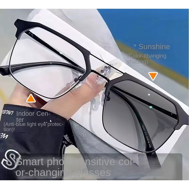 Samjune Photochrome Sonnenbrille, Metall, Unisex, schwarz - Bild 3