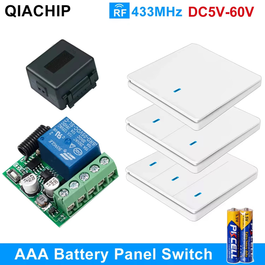 QIACHIP Drahtloser RF Lichtschalter 433MHz mit Wandpanel und Fernbedienung, Smart Switch Relais-Empfänger für LED-Lampen, Farbe: Weiß - Bild 4
