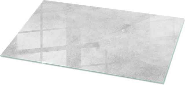 Tulup Tischplatte aus Glas in Grau mit Betonstruktur, rechteckig, B/T: 120 x 60 cm - Bild 1