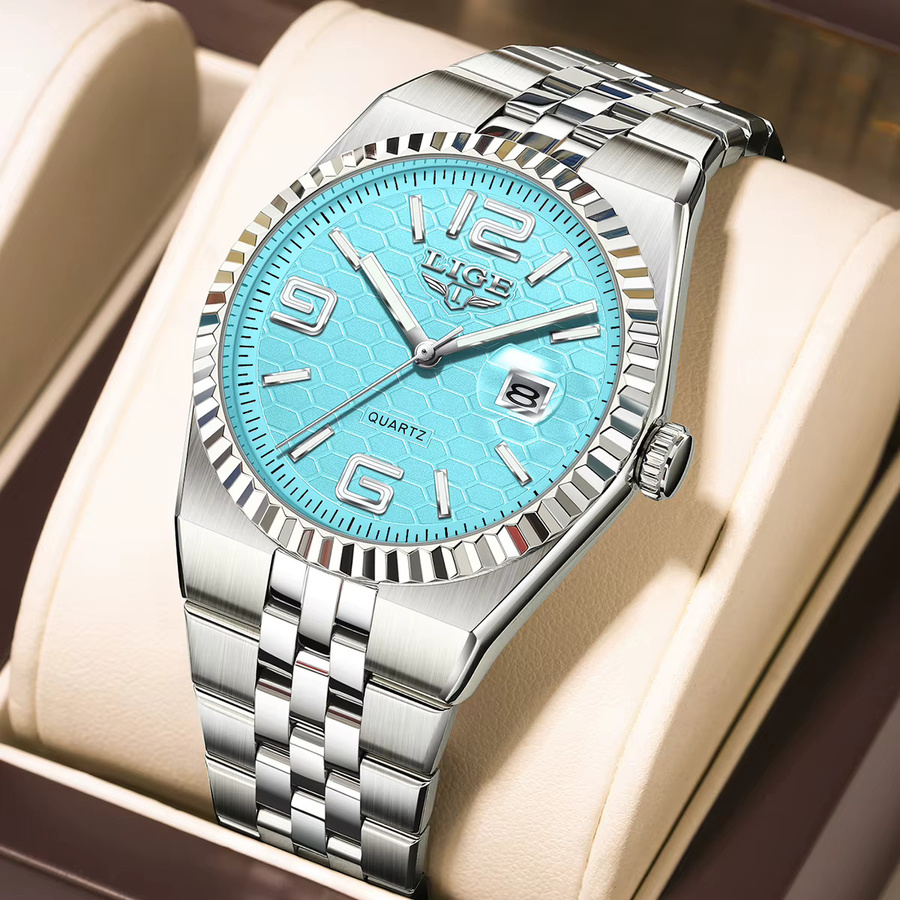 LIGE Armbanduhr Edelstahl, Quarz, Datum, Herren - Bild 2