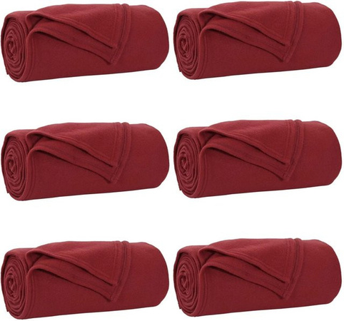 6er-Set vidaXL Wohndecken aus Fleece in Bordeauxrot, B: 270 cm, T: 240 cm