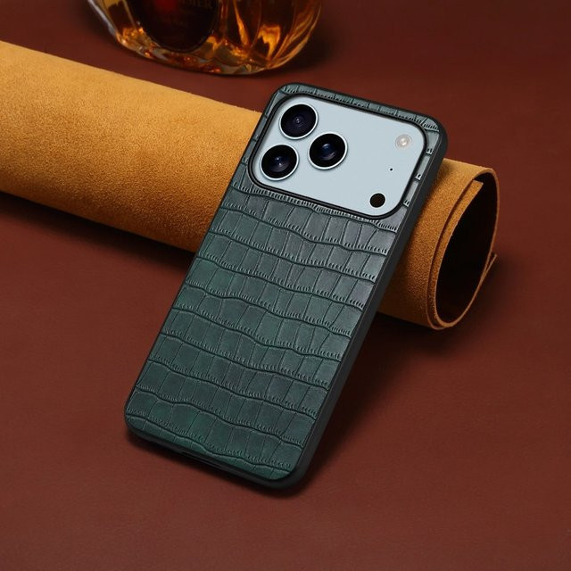 Weiche TPU-Handyhülle mit 3D-Krokodilstruktur für iPhone 17 Air 16E 15 14 Plus 13 12 Pro Max Business-Schutzhülle aus mattem Leder in Rot - Bild 1