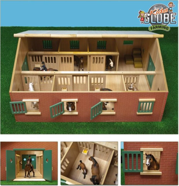 Kids Globe Bauernhof Pferdestall Reiterhof aus Holz - Bild 2