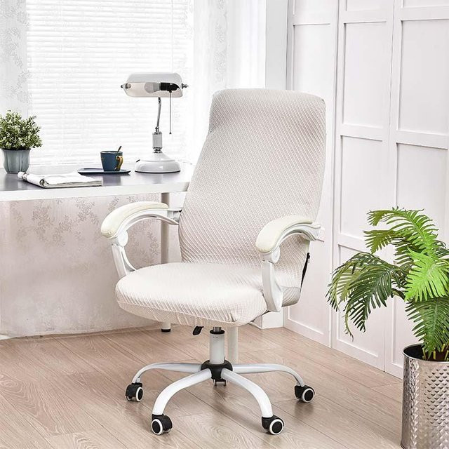 Elastischer Bürostuhlbezug von Yiran Furniture in Grau mit Reißverschluss für Drehstühle und Chefsessel, B/T/H: 25 x 15 x 5 cm - Bild 1