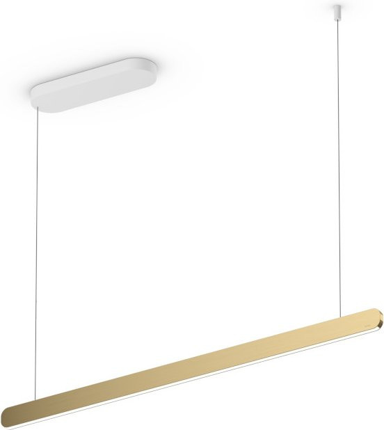 Occhio Mito linear volo 100 up LED-Pendelleuchte in Weiß matt mit Bronze-Ausführung, dimmbar mit Occhio air Modul und x-tra warm LED (2200K - 3500K) - Bild 1