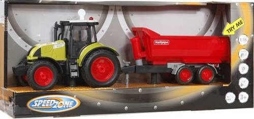 Speedzone Traktor mit Wannenkipper als Landwirtschaft-Modell in Rot und Bunt, Maßstab 1:16 - Bild 2