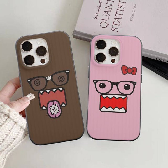 Handyhülle mit Domo-Kun Modedesign und gewelltem Muster für iPhone 11 bis iPhone 17 Pro Max, matte Abdeckung - Bild 1