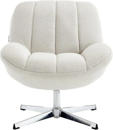 Vente-unique Sessel Volabo mit gerader Rückenlehne in Beige mit Metallrahmen und Strukturstoff, Höhe: 71 cm, Breite: 79 cm, Tiefe: 75 cm
