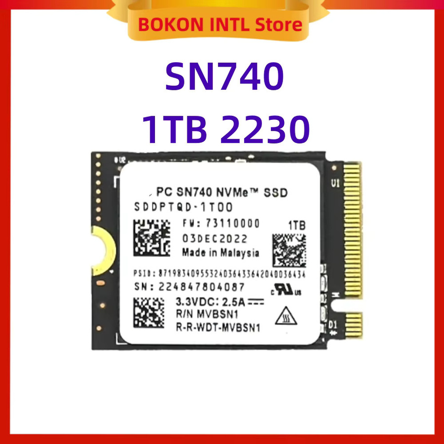 Western Digital SN740 NVMe SSD M.2 2230 2242 Gen4 PCIe 4.0 X4 Solid State Drive in Schwarz - Bild 2