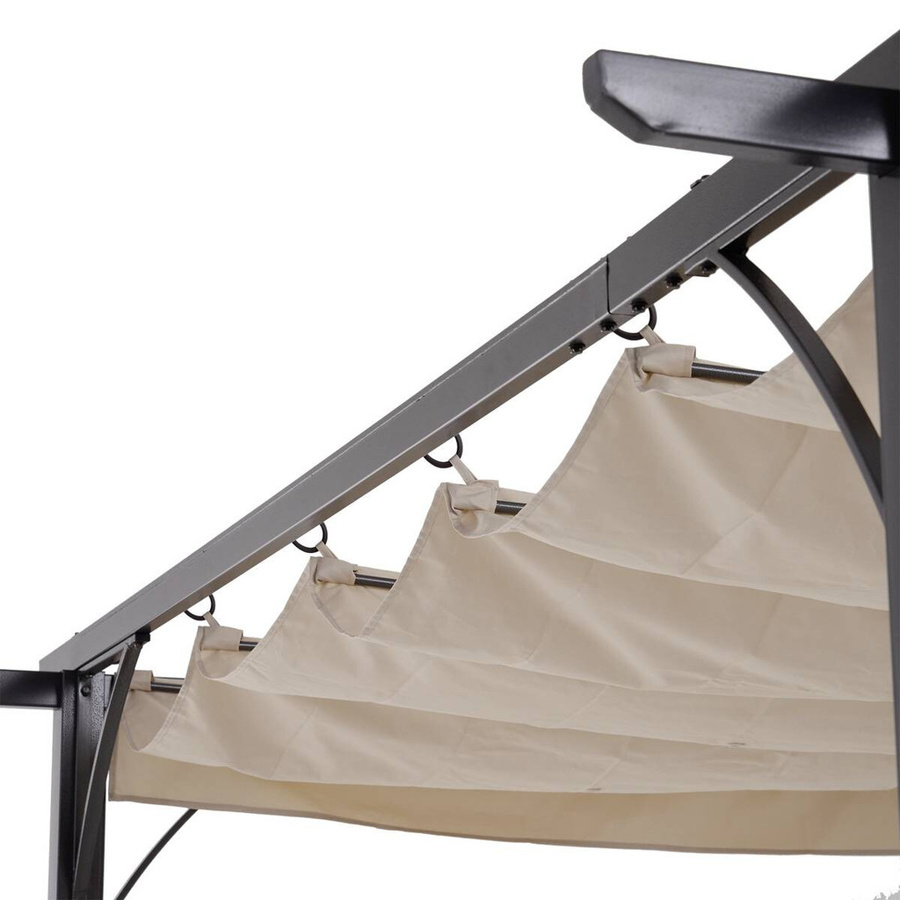 Outsunny Pergola aus Metall in Schwarz mit Polyesterdach B/H/L: 300 x 230 x 300 cm - Bild 2