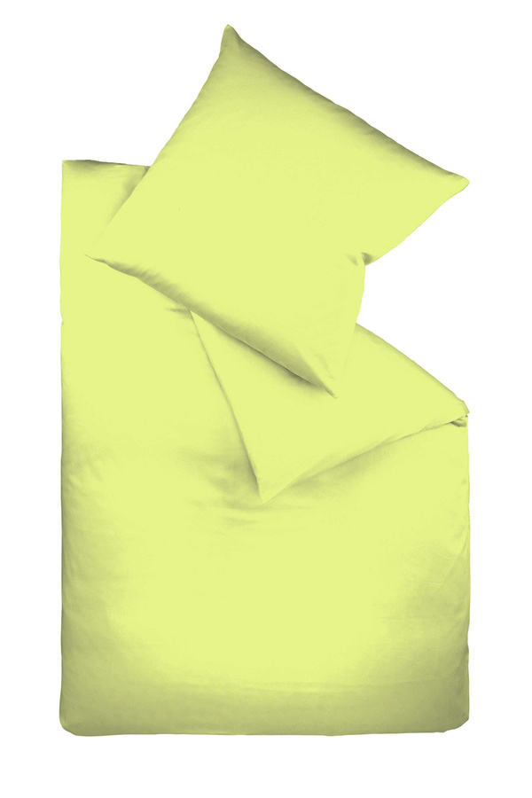 Fleuresse Bettwäsche aus Mako-Satin in Grün und Gelb, B/T/H: 200 x 200 cm - Bild 1